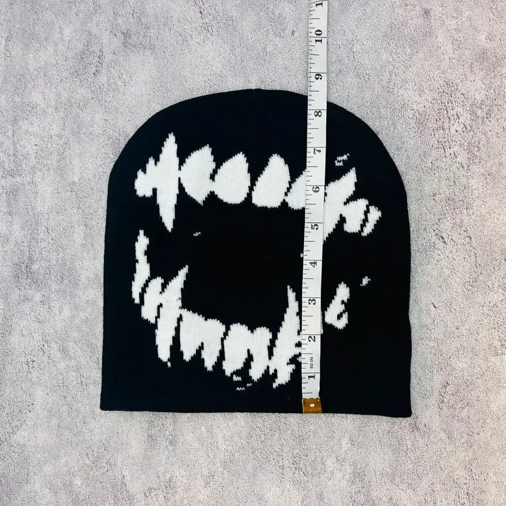 grunge gothic punk vintage dog teeth beanie